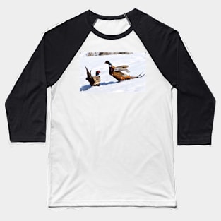 Fighting Pheasants. Baseball T-Shirt